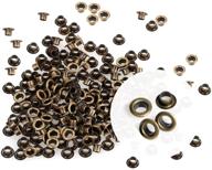 versatile 1/8 inch id grommets eyelets 3mm hole for bead cores, clothes, leather, canvas - 200pcs (antique brass) logo