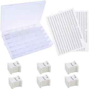 img 4 attached to 🧵 Peirich Embroidery Floss Organizer Box - Ultimate Set with 36 Compartments, 120 Hard Floss Bobbins, and 2 Colorful Sticker Sheets