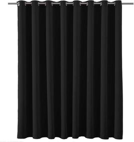 img 3 attached to 🔒 10ft Wide x 8ft Tall Room Divider Curtains - Black Privacy Curtain for Living Room, Bedroom, Closet - Multiuse Wide Blackout Drape - 1 Panel