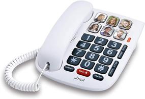 img 4 attached to 📞Беспроводной телефон с фотопамятью и громкоговорителем - SMPL однокасательный набор номера, большие кнопки, мигающие оповещения | Идеально подходит для пожилых, страдающих болезнью Альцгеймера, деменции, слуховыми нарушениями | Прочный