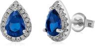 sterling simulated sapphire teardrop earrings logo