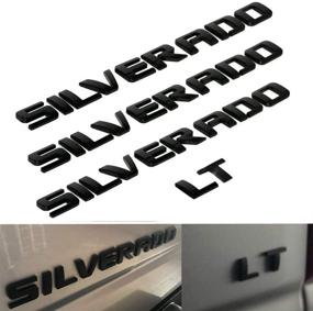 img 4 attached to 🏷️ Gloss Black 3D Raised Decals Letters Badge for Silverado LT 1500 2500Hd 3500Hd - Strong Adhesive Nameplate Emblem