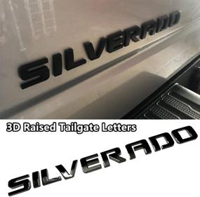 img 3 attached to 🏷️ Gloss Black 3D Raised Decals Letters Badge for Silverado LT 1500 2500Hd 3500Hd - Strong Adhesive Nameplate Emblem