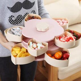 img 4 attached to 🌺 Organic Segment Flower Petal Rotating Container Organizer