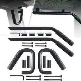 img 3 attached to 🔧 Tradesman K Black Steel Front & Rear Grab Bar Handle Kit for 2007-2018 Jeep Wrangler JK JKU Sports Sahara Freedom Rubicon X Unlimited 2 Door 4 Doors