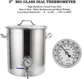 img 2 attached to Ferroday 1/2 NPT Stainless Steel Dial Thermometer for Homebrew Kettles with Lock Nut & O-Ring - Temperature Range 0-220ºF (-10-100ºC)