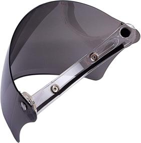 img 3 attached to Universal 3 Snap-Button Visor For Open Face Motorcycle Helmet Wind Shield Flip Up Down (Smoke)