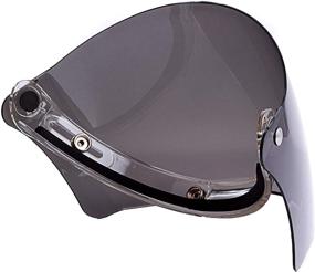 img 2 attached to Universal 3 Snap-Button Visor For Open Face Motorcycle Helmet Wind Shield Flip Up Down (Smoke)