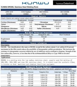 img 1 attached to Сварочные электроды KUNWU ER308L из нержавеющей стали высокой производительности для TIG-сварки, 1/16-дюйма диаметр х 36-дюймовая длина, 2 фунта.