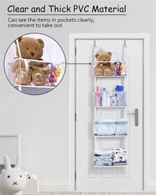 img 2 attached to 🚪 ULG 4-Shelf Over The Door Organizer with Clear Window Pocket, Ultra Sturdy & Large Capacity Door Storage for Bedroom Dorm Nursery Baby Essentials Toys and Sundries - 33lb