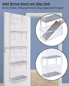 img 3 attached to 🚪 ULG 4-Shelf Over The Door Organizer with Clear Window Pocket, Ultra Sturdy & Large Capacity Door Storage for Bedroom Dorm Nursery Baby Essentials Toys and Sundries - 33lb