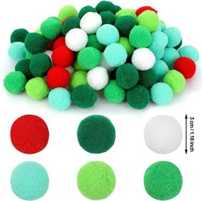 img 3 attached to 🎄 WILLBOND 120 Pieces Christmas Felt Balls - 3 cm Colorful Felt Pompom Balls for DIY Christmas Decor - Handmade Felted Pompoms for Holiday Garlands and DIY Decoration in Multiple Colors