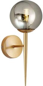 img 4 attached to 🌑 Smoke Gray Glass Globe Wall Sconce Light Fixtures – Metal Wall Sconce Lighting for Living Room, Bathroom, Hallway – Vanity Lights with Round Glass Shade – E26 Base (1 Pack)