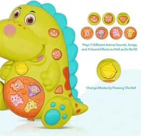 img 3 attached to 🎹 INTEGEAR 2 Pack Baby Musical Toys for Toddlers 12 Months and Up, Educational Light Up Piano Keyboard Gift with Sound - Dinosaur and Giraffe