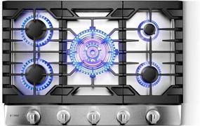 img 4 attached to 🔥 Efficient FOTILE GLS30501 30" Stainless Steel 5-Burner Gas Cooktop with Tri-Ring Center Burner and Flame Failure Protection - Installation/LP Kit Included