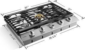 img 3 attached to 🔥 Efficient FOTILE GLS30501 30" Stainless Steel 5-Burner Gas Cooktop with Tri-Ring Center Burner and Flame Failure Protection - Installation/LP Kit Included
