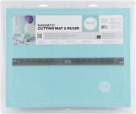 🧲 we r memory keepers scalloped magnetic ruler cutting mat: a versatile blue crafting tool logo