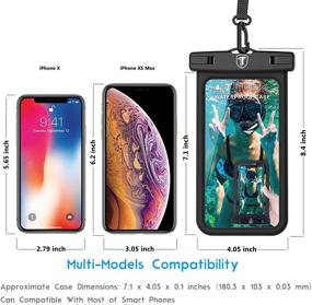 img 2 attached to 📱 Tekcoo Universal Waterproof Case [Floating] for iPhone 13/12/11 Pro Max, Galaxy Note 20/S21 Ultra & Reflective Armband - IPX8 Phone Pouch Dry Bag