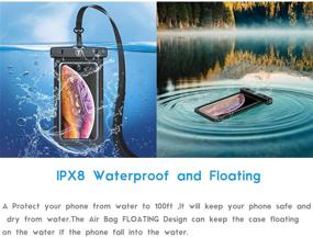 img 3 attached to 📱 Tekcoo Universal Waterproof Case [Floating] for iPhone 13/12/11 Pro Max, Galaxy Note 20/S21 Ultra & Reflective Armband - IPX8 Phone Pouch Dry Bag