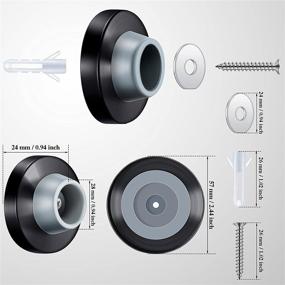 img 3 attached to 🚪 Hotop Concave Door Stopper: Stainless Steel Wall Protector with Grey Rubber Door Knob Stopper, Black (2 Pieces Gray)