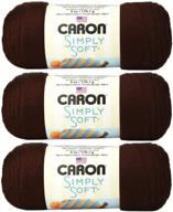 caron simply soft yarn solids (3-pack) chocolate h97003-9750 - luxurious softness for your knitting and crochet projects logo