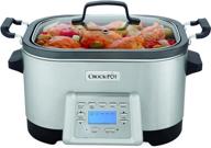 мультиварка crock-pot 5 в 1 на 6 кварт - нержавеющая сталь с антипригарным внутренним горшком. логотип