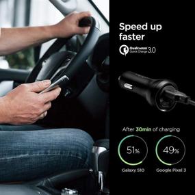 img 2 attached to 🔌 Spigen USB C Car Charger: 45W Dual Port Fast Charge for iPhone 13 Pro Max, Galaxy S21 Ultra, iPad & More