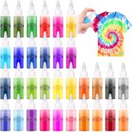 🎨 non-toxic tie dye kit with 32 colors for girls, boys, kids, adults - diy fabric t-shirt dye set for indoor/outdoor party groups. includes aprons, gloves, rubber bands, and plastic table covers. logo