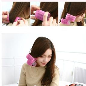 img 1 attached to 💕 2-Pack Pink Double-Layer Bangs Hair Curlers Roller Tools for Styling Hair