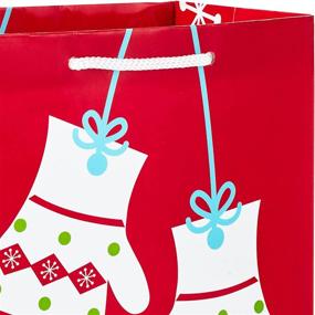 img 1 attached to Hallmark 9-inch Festive Gift Bags (3-Pack: Mittens, Snowman, Reindeer) for Christmas, Hanukkah, Birthdays & More