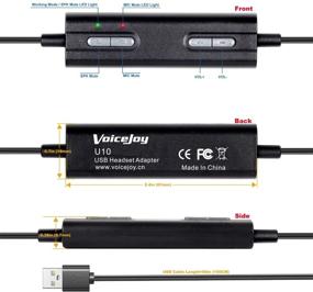 img 1 attached to Улучшенная гарнитура для колл-центра с USB-подключением: шумоподавляющая гарнитура VoiceJoy с быстрым отключением, регулируемым микрофоном и управлением громкостью отключения для звонков с ноутбука и компьютера.