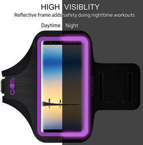 img 2 attached to 📱 Samsung Galaxy Note 8/9/10+, Galaxy S10/S9/S8 Plus Armband: Water Resistant Sports Gym Case with Card Pockets and Key Slot