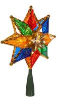 kurt adler 10-light 8-point star tree topper, 8-inch, multi-colored logo