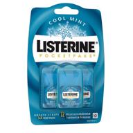 pack of 2 listerine pocketpaks breath strips, 🌬️ cool mint - 72 count for effective breath freshening logo