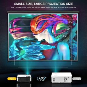 img 3 attached to 📽️ Портативный проектор YABER Y60: Full HD 1080P, 6000 лм, 200-дюймовый дисплей, совместим с смартфонами