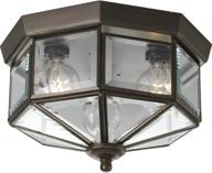 💡 bronze beveled glass close-to-ceiling light fixture by progress lighting - 9 inch diameter x 7 inch height логотип