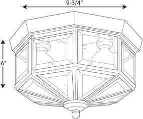 img 3 attached to 💡 Bronze Beveled Glass Close-to-Ceiling Light Fixture by Progress Lighting - 9 inch Diameter x 7 inch Height