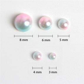 img 3 attached to 🎨 yalansmaiP 2100Pcs ABS Gradient Imitation Pearls: Flatback Pearl Beads for DIY Crafts, Assorted Sizes 3/4/5/6/8 mm