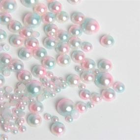 img 2 attached to 🎨 yalansmaiP 2100Pcs ABS Gradient Imitation Pearls: Flatback Pearl Beads for DIY Crafts, Assorted Sizes 3/4/5/6/8 mm