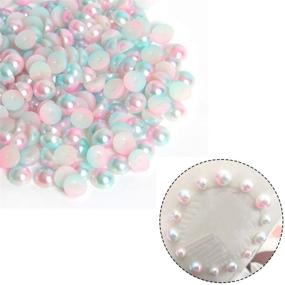 img 1 attached to 🎨 yalansmaiP 2100Pcs ABS Gradient Imitation Pearls: Flatback Pearl Beads for DIY Crafts, Assorted Sizes 3/4/5/6/8 mm