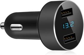 img 4 attached to 🚗 Dual USB Car Charger with 4.8A Output, Voltage Meter, Compatible with Apple iPhone, iPad, Samsung Galaxy, LG, Google Nexus, and USB Charging Devices - Black