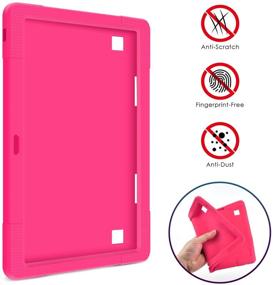 img 1 attached to 📱 Premium Soft Shell Cover for 10.1 inch Android Tablets: Wecool Case for YELLYOUTH, Plum Optimax, Lectrus, Victbing, Hoozo, Yuntab, Winsing, and LLLCCORP (Rose Red)