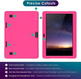 img 2 attached to 📱 Premium Soft Shell Cover for 10.1 inch Android Tablets: Wecool Case for YELLYOUTH, Plum Optimax, Lectrus, Victbing, Hoozo, Yuntab, Winsing, and LLLCCORP (Rose Red)