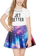 👗 tenmet digital stretchy pleated 8-11 years girls' clothing: fashion-forward skirts & skorts logo