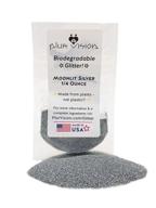 🌙 moonlit silver eco-friendly biodegradable glitter - 1/4 oz. - made from plant cellulose for body, cosmetics, crafts & diy projects. mixes with lotions, gels, oils & face paint logo