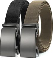 🏌️ chaoren elastic stretch golf belt: 2 pack nylon ratchet belt for men, adjustable & casual логотип