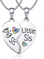 sister necklace for 2/3 big sister little sister bestie bff - kingsin sister gifts: a perfect birthday jewelry for girls and women embracing your matching relationship logo