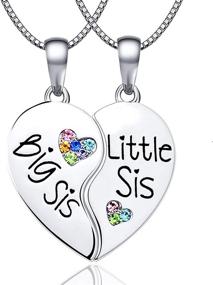 img 4 attached to Sister Necklace for 2/3 Big Sister Little Sister Bestie BFF - KINGSIN Sister Gifts: A Perfect Birthday Jewelry for Girls and Women Embracing Your Matching Relationship