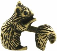 🐿️ белка регулируемое животное обертывание кольцо винтаж золотистого тона - ellenviva логотип