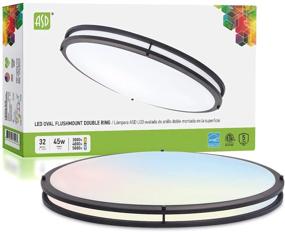 img 4 attached to 💡 ASD 32 Inch Oval LED Flush Mount Ceiling Light: 3CCT 3000K/ 4000K/ 5000K, Dimmable, Oil Rubbed Bronze, Energy Star Rated